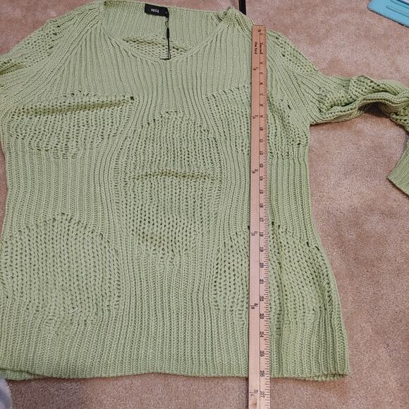 Uniq Size Small/Medium S/M Green Sweater NEW NWT Acrylic Chunky Knit - Picture 3 of 10